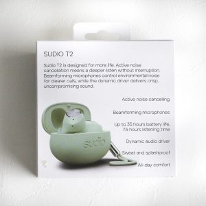 SudioT2スーディオ北欧デザイン高音質完全ワイヤレスアクティブノイズキャンセリングイヤホンミントグリーン開封口コミレビュー